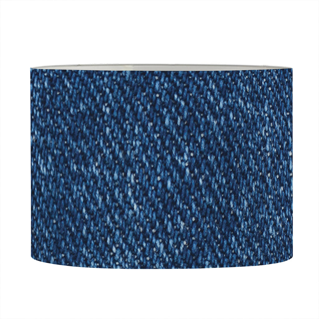 Navy Blue Denim Jeans Print Drum Lamp Shade