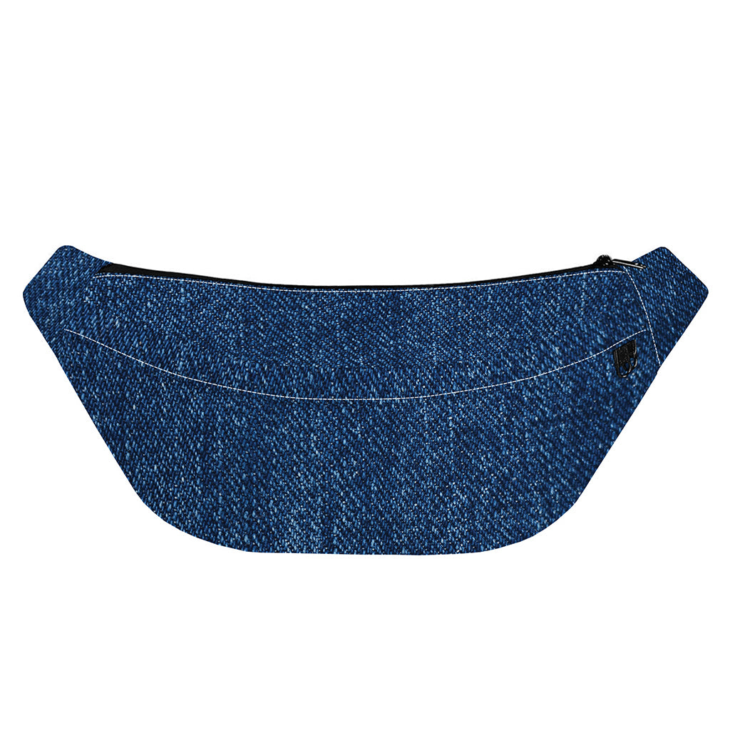 Navy Blue Denim Jeans Print Fanny Pack