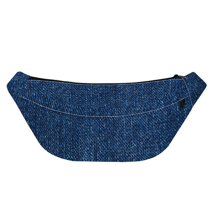 Navy Blue Denim Jeans Print Fanny Pack