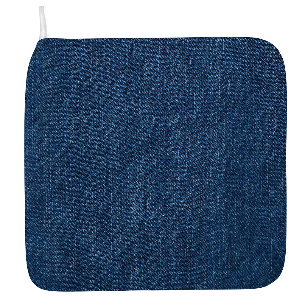 Navy Blue Denim Jeans Print Hand Towel