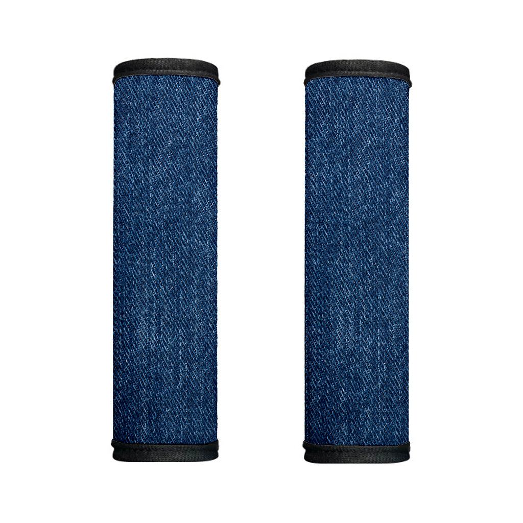 Navy Blue Denim Jeans Print Handle Covers