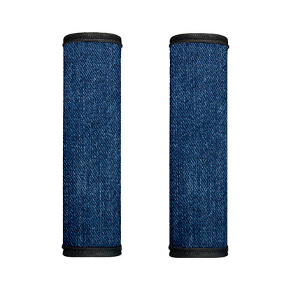 Navy Blue Denim Jeans Print Handle Covers