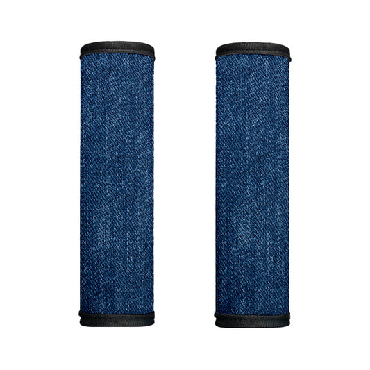 Navy Blue Denim Jeans Print Handle Covers