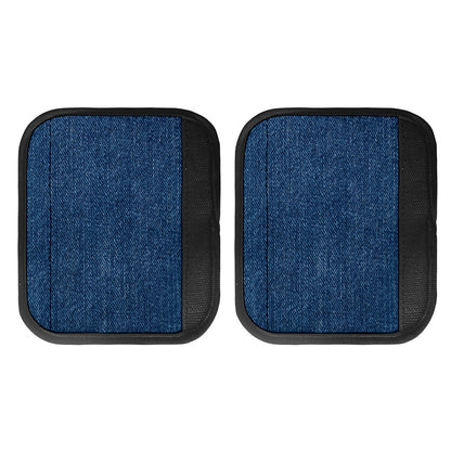 Navy Blue Denim Jeans Print Handle Covers