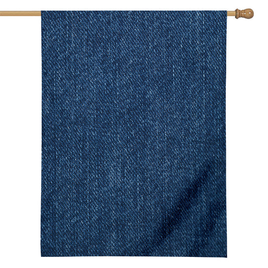 Navy Blue Denim Jeans Print House Flag