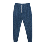 Navy Blue Denim Jeans Print Jogger Pants