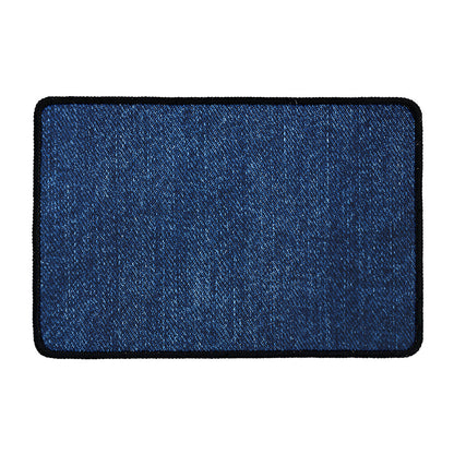 Navy Blue Denim Jeans Print Kitchen Mat