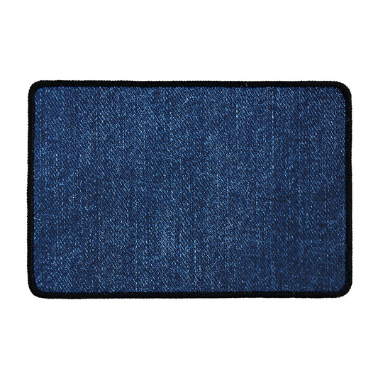Navy Blue Denim Jeans Print Kitchen Mat