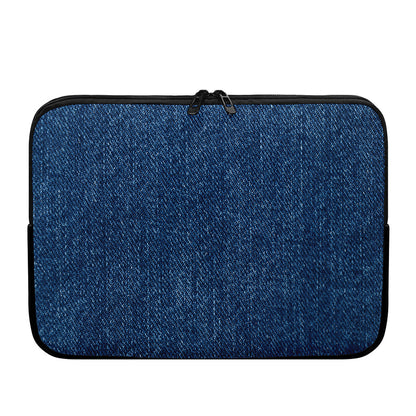 Navy Blue Denim Jeans Print Laptop Sleeve