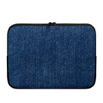 Navy Blue Denim Jeans Print Laptop Sleeve