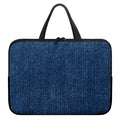 Navy Blue Denim Jeans Print Laptop Sleeve With Handle