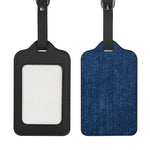 Navy Blue Denim Jeans Print Luggage Tag