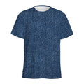 Navy Blue Denim Jeans Print Men's Athletic T-Shirt