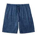 Navy Blue Denim Jeans Print Men's Swim Trunks