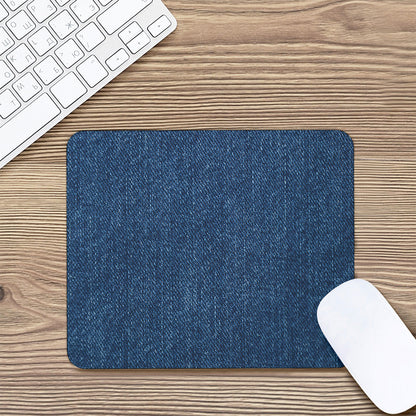 Navy Blue Denim Jeans Print Mouse Pad