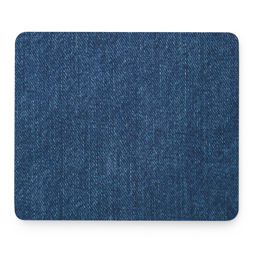 Navy Blue Denim Jeans Print Mouse Pad