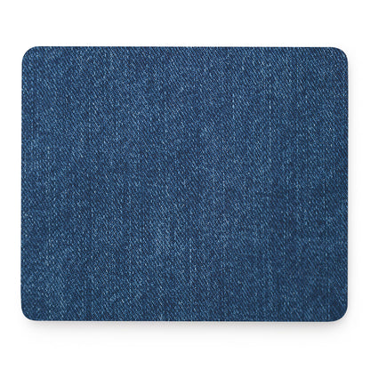 Navy Blue Denim Jeans Print Mouse Pad