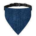 Navy Blue Denim Jeans Print Over The Collar Dog Bandana