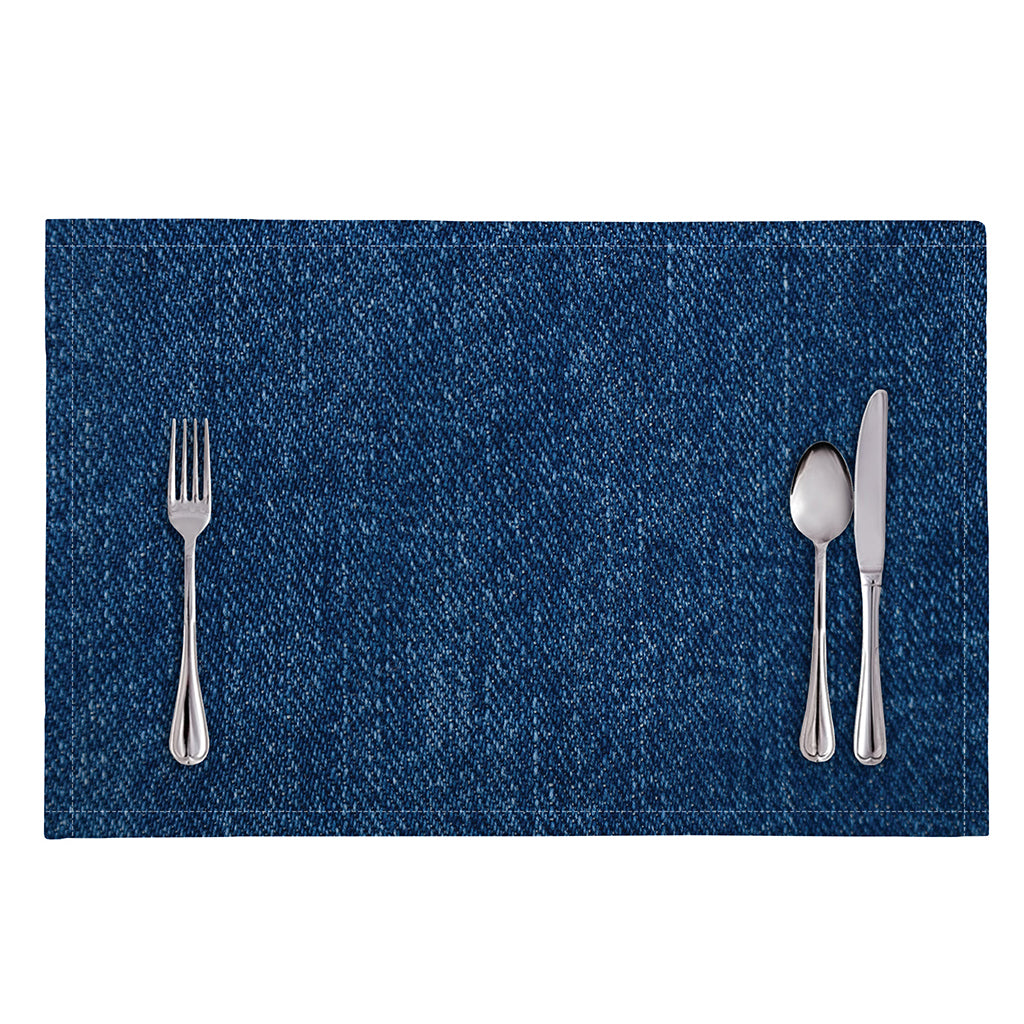 Navy Blue Denim Jeans Print Placemat