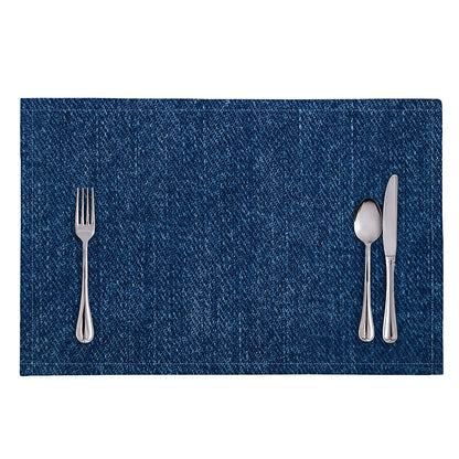Navy Blue Denim Jeans Print Placemat