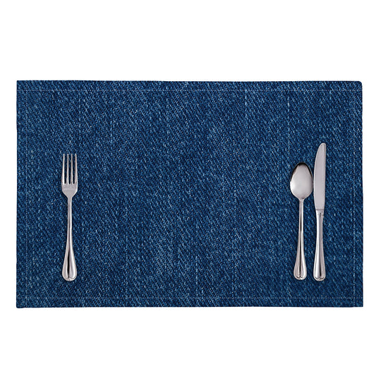 Navy Blue Denim Jeans Print Placemat