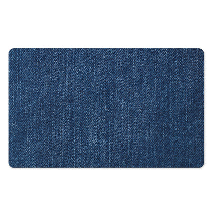 Navy Blue Denim Jeans Print Polyester Doormat