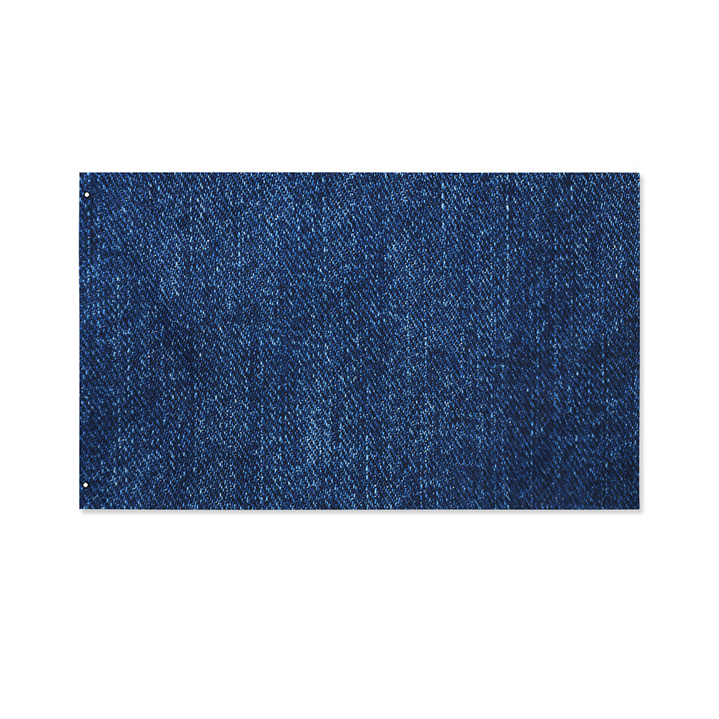 Navy Blue Denim Jeans Print Polyester Flag