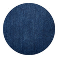 Navy Blue Denim Jeans Print Round Blanket