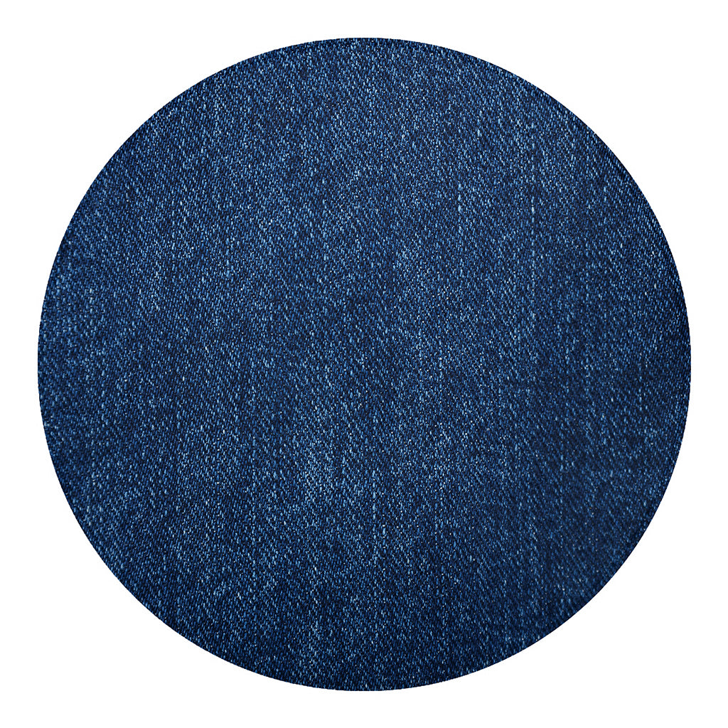 Navy Blue Denim Jeans Print Round Blanket