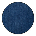 Navy Blue Denim Jeans Print Round Floor Mat
