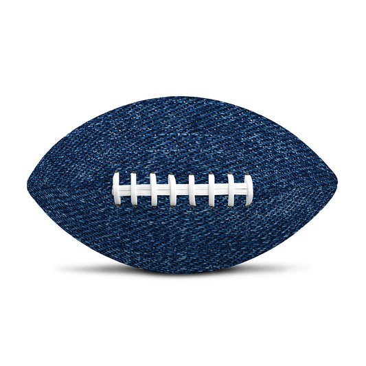 Navy Blue Denim Jeans Print Rugby Ball