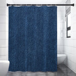 Navy Blue Denim Jeans Print Shower Curtain