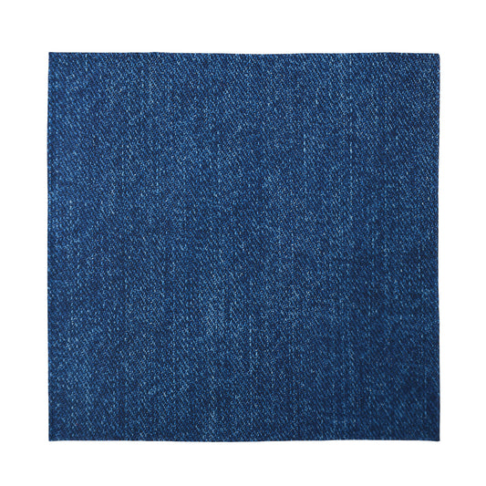 Navy Blue Denim Jeans Print Silk Bandana