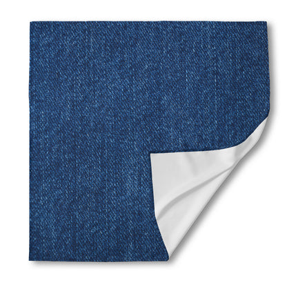 Navy Blue Denim Jeans Print Silk Bandana