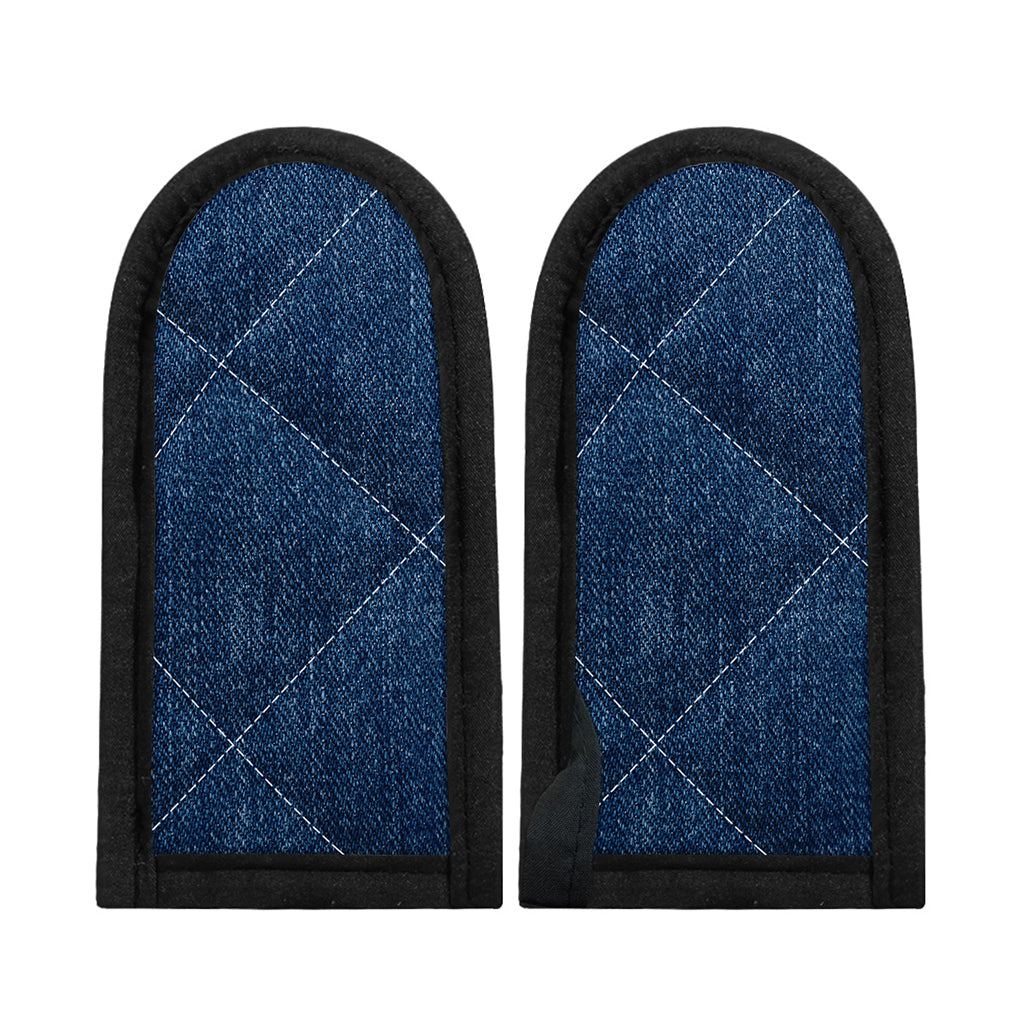 Navy Blue Denim Jeans Print Skillet Handle Cover