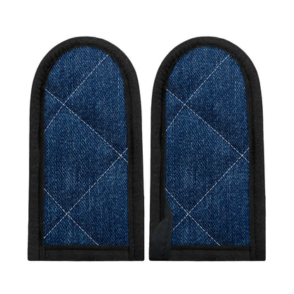 Navy Blue Denim Jeans Print Skillet Handle Cover