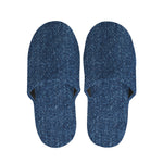 Navy Blue Denim Jeans Print Slippers