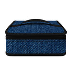 Navy Blue Denim Jeans Print Small Lunch Bag
