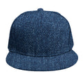 Navy Blue Denim Jeans Print Snapback Cap