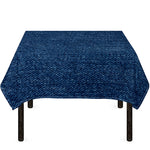 Navy Blue Denim Jeans Print Tablecloth
