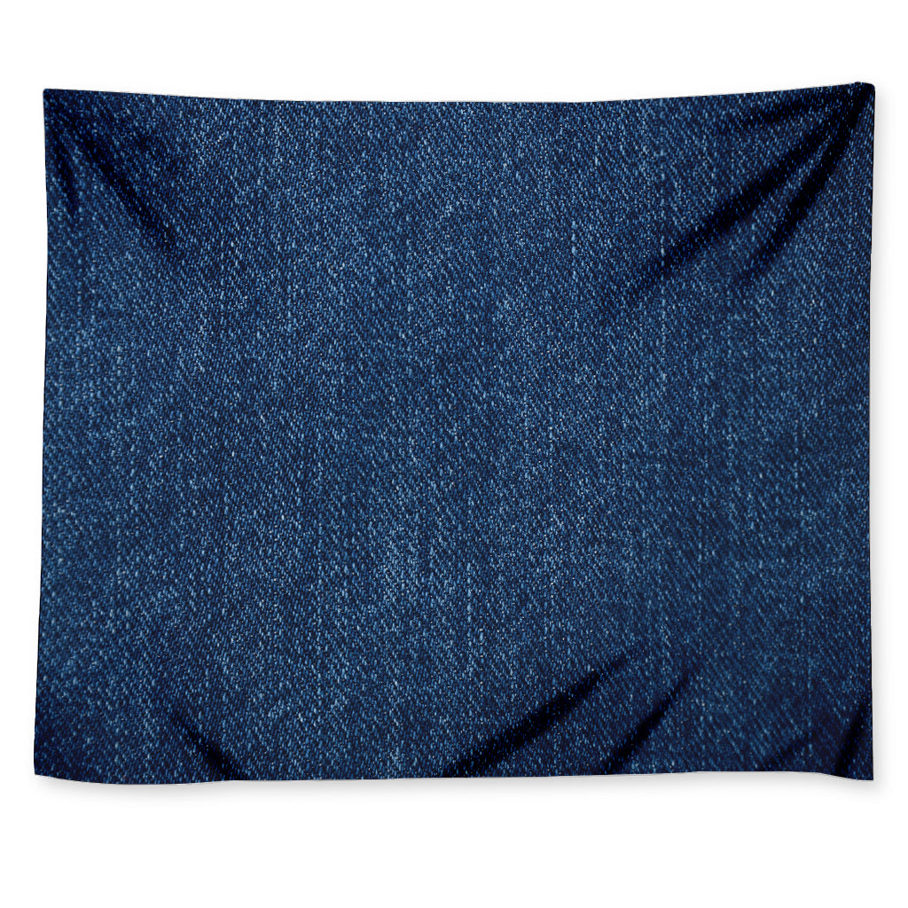 Navy Blue Denim Jeans Print Tapestry