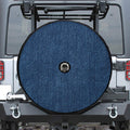 Navy Blue Denim Jeans Print Tire Cover With Camera Hole