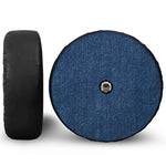 Navy Blue Denim Jeans Print Tire Cover With Camera Hole