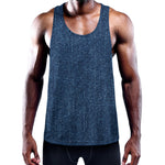 Navy Blue Denim Jeans Print Training Tank Top