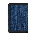 Navy Blue Denim Jeans Print Trifold Wallet