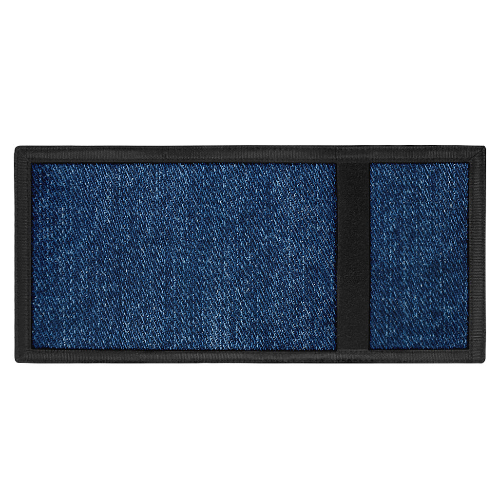 Navy Blue Denim Jeans Print Trifold Wallet