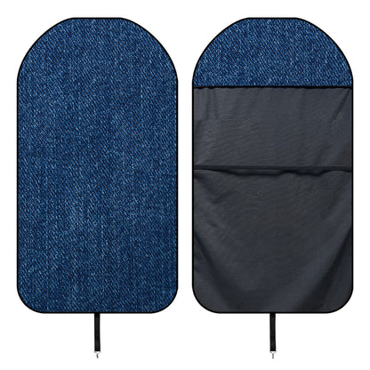 Navy Blue Denim Jeans Print Waterproof Car Seat Cover