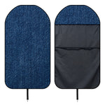 Navy Blue Denim Jeans Print Waterproof Car Seat Cover