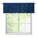 Navy Blue Denim Jeans Print Window Valance