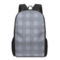 Navy Blue Prince of Wales Check Print 17 Inch Backpack